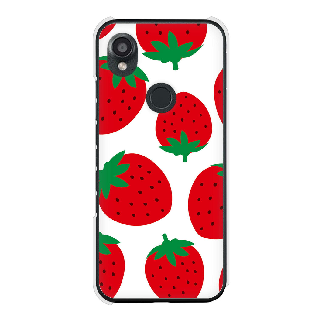 DIGNO SX3 KYG02 au 高画質仕上げ 背面印刷 ハードケース大きいイチゴ模様