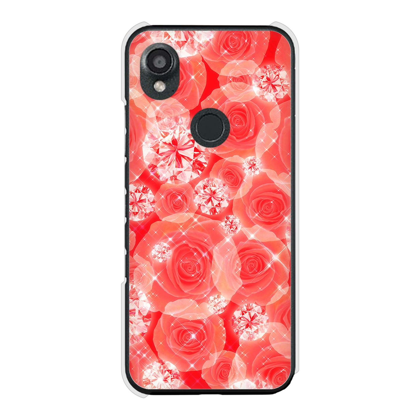 DIGNO SX3 KYG02 au 高画質仕上げ 背面印刷 ハードケース 【VA816 ダイヤモンドとバラ】