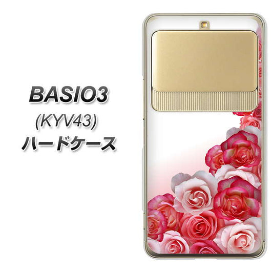 au ベイシオ3 KYV43 高画質仕上げ 背面印刷 ハードケース【299 薔薇の壁】
