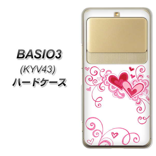 au ベイシオ3 KYV43 高画質仕上げ 背面印刷 ハードケース【365 ハートフレーム】
