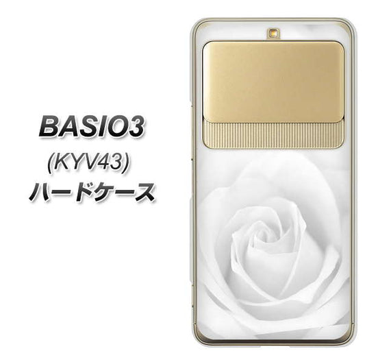 au ベイシオ3 KYV43 高画質仕上げ 背面印刷 ハードケース【402 ホワイトＲｏｓｅ】