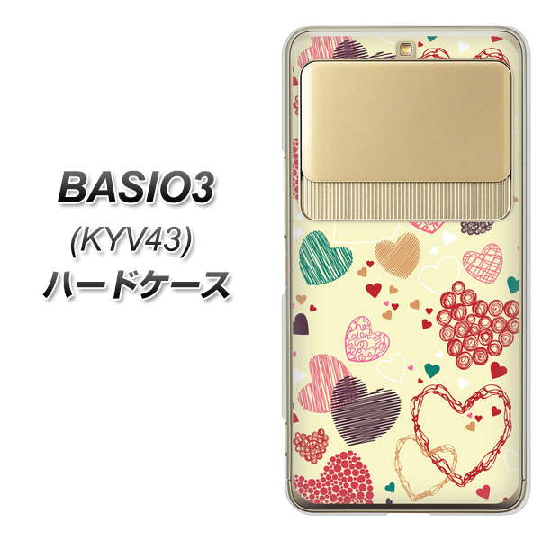 au ベイシオ3 KYV43 高画質仕上げ 背面印刷 ハードケース【480 素朴なハート】