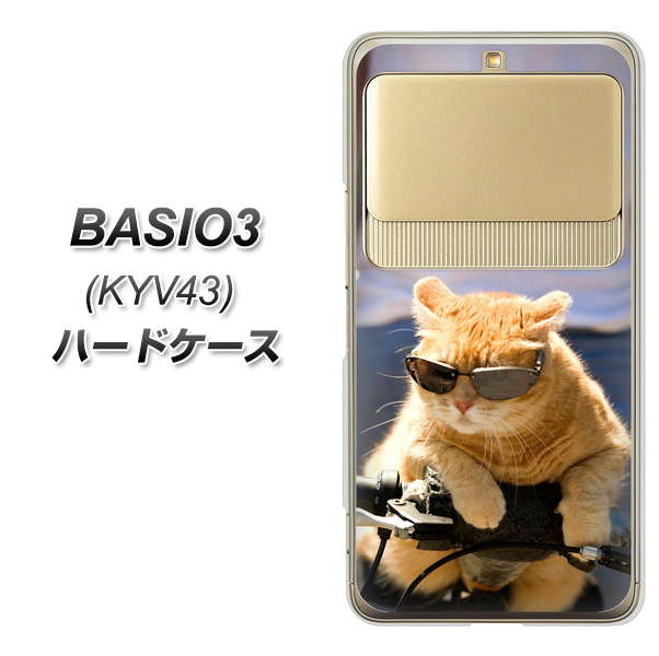 au ベイシオ3 KYV43 高画質仕上げ 背面印刷 ハードケース【595 にゃんとサイクル】