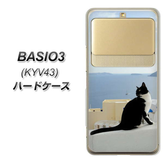 au ベイシオ3 KYV43 高画質仕上げ 背面印刷 ハードケース【VA805 ネコと地中海】