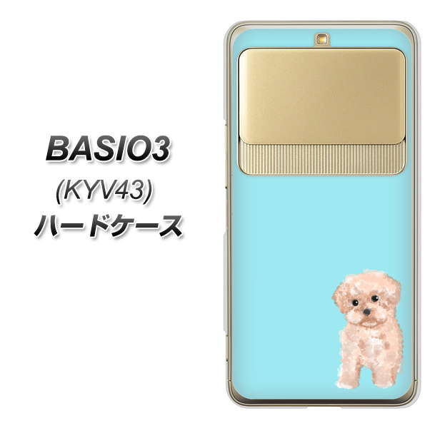 au ベイシオ3 KYV43 高画質仕上げ 背面印刷 ハードケース【YJ062 トイプードルアプリコット(ブルー)】