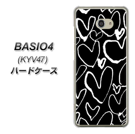 BASIO4 au 1124 ハート BK&WH ハードケース 背面印刷