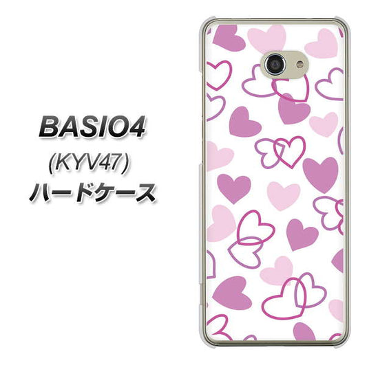 BASIO4 au VA928 ハートがいっぱい パープル ハードケース 背面印刷