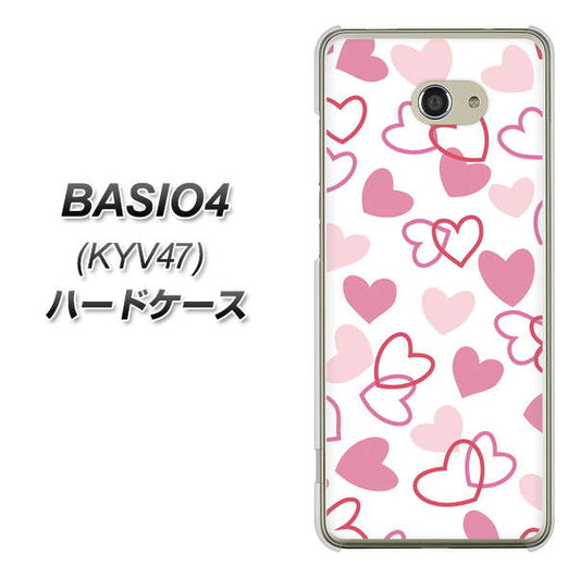 BASIO4 au VA929 ハートがいっぱい ピンク ハードケース 背面印刷