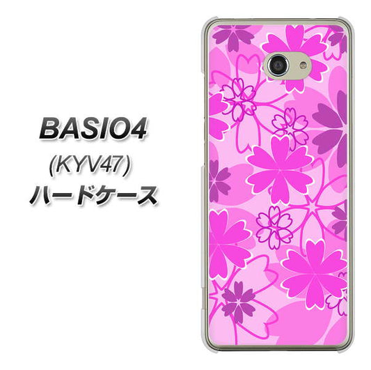BASIO4 au VA961 重なり合う花 ピンク ハードケース 背面印刷