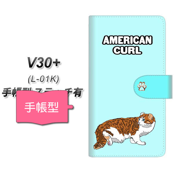 docomo V30+ L-01K 高画質仕上げ プリント手帳型ケース(通常型)【YE971 アメリカンカール02】