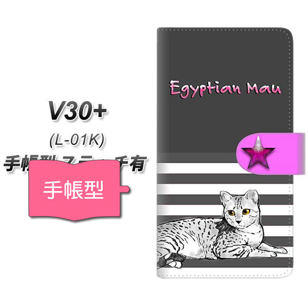 docomo V30+ L-01K 高画質仕上げ プリント手帳型ケース(通常型)【YE973 エジプシャンマウ02】