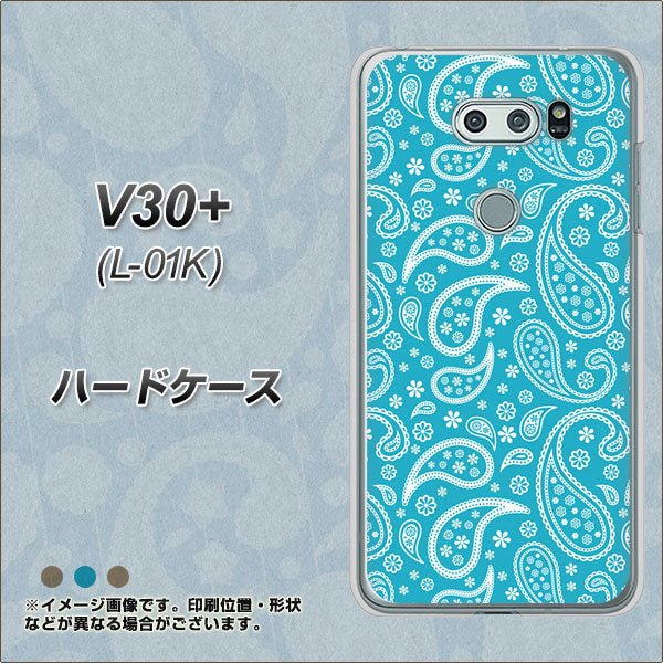 docomo V30+ L-01K 高画質仕上げ 背面印刷 ハードケース【766 ペイズリーブルー】