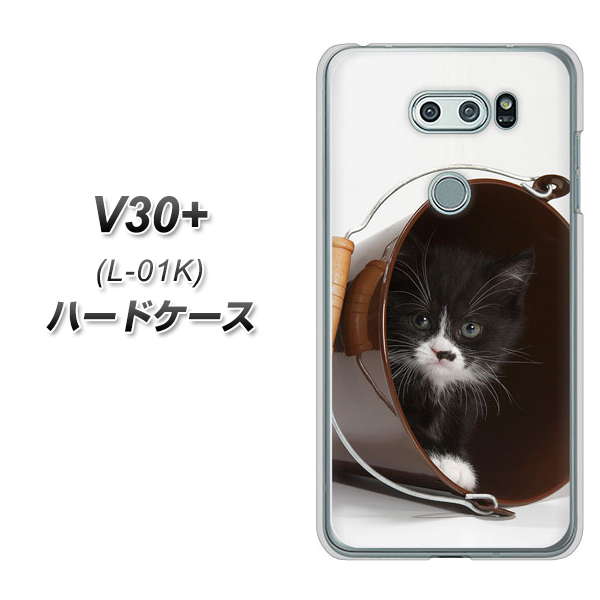 docomo V30+ L-01K 高画質仕上げ 背面印刷 ハードケース【VA800 ネコとバケツ】
