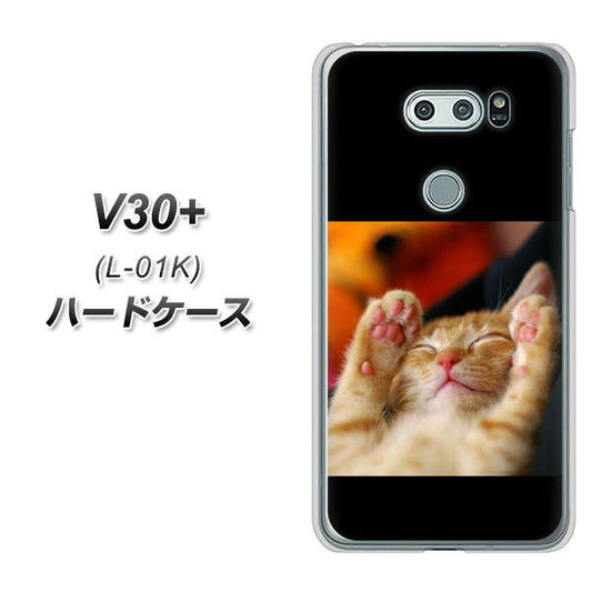 docomo V30+ L-01K 高画質仕上げ 背面印刷 ハードケース【VA804 爆睡するネコ】