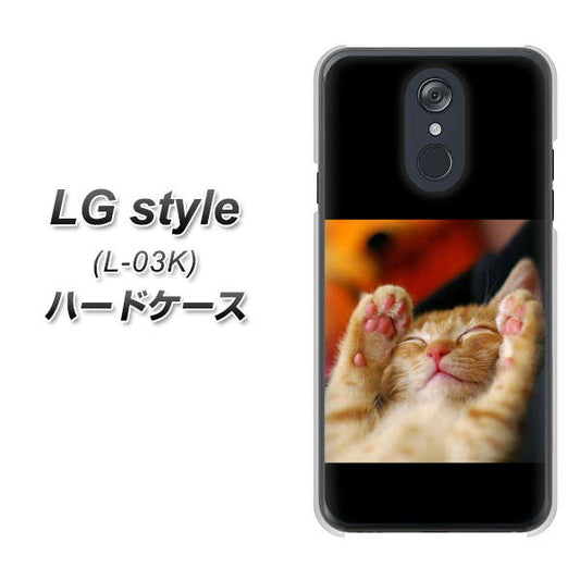 docomo LG style L-03K 高画質仕上げ 背面印刷 ハードケース【VA804 爆睡するネコ】