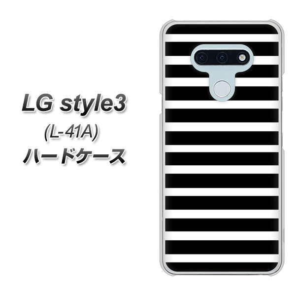 docomo LG style3 L-41A 高画質仕上げ 背面印刷 ハードケース【330 サイドボーダーブラック】