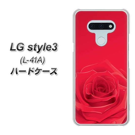 LG style3 L-41A docomo 395 赤いバラ ハードケース 背面印刷