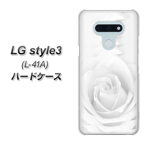 docomo LG style3 L-41A 高画質仕上げ 背面印刷 ハードケース【402 ホワイトRose】