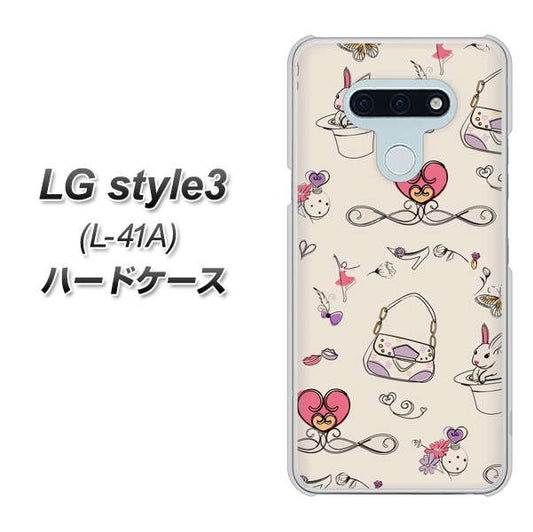 docomo LG style3 L-41A 高画質仕上げ 背面印刷 ハードケース【705 うさぎとバッグ】