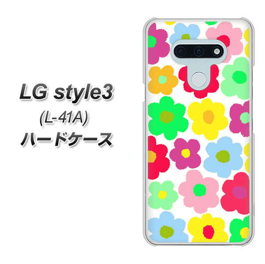 docomo LG style3 L-41A 高画質仕上げ 背面印刷 ハードケース【758 ルーズフラワーカラフル】