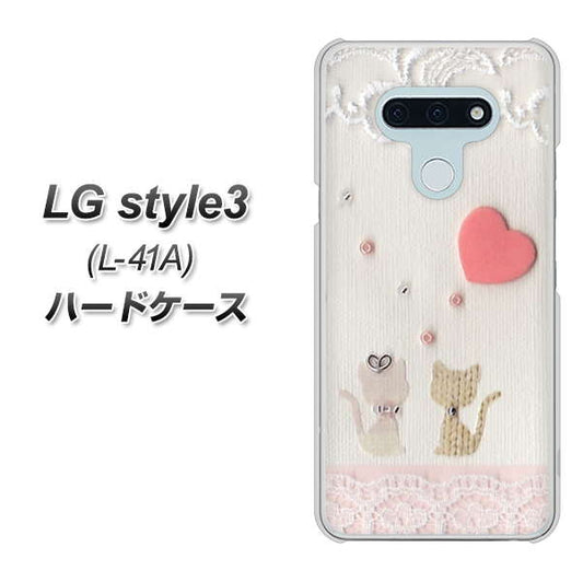 docomo LG style3 L-41A 高画質仕上げ 背面印刷 ハードケース【1104 クラフト写真ネコ(ハートM)】