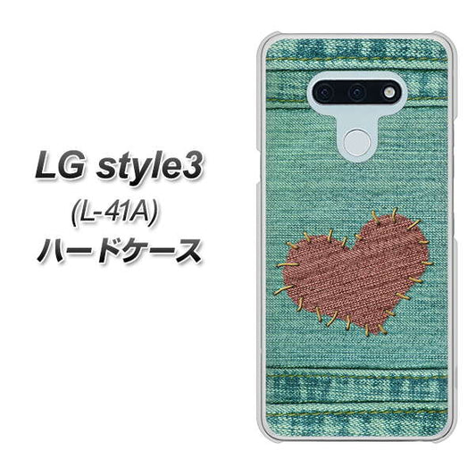 docomo LG style3 L-41A 高画質仕上げ 背面印刷 ハードケース【1142 デニムとハート】