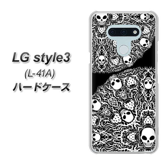 docomo LG style3 L-41A 高画質仕上げ 背面印刷 ハードケース【AG834 苺骸骨曼荼羅(黒)】