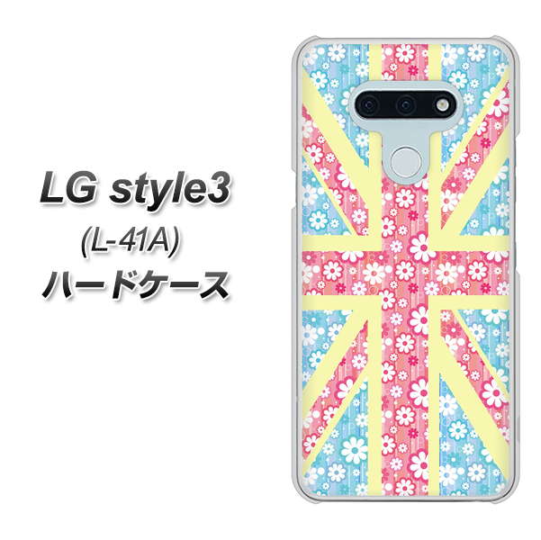 docomo LG style3 L-41A 高画質仕上げ 背面印刷 ハードケース【EK895 ユニオンジャックパステルフラワー】