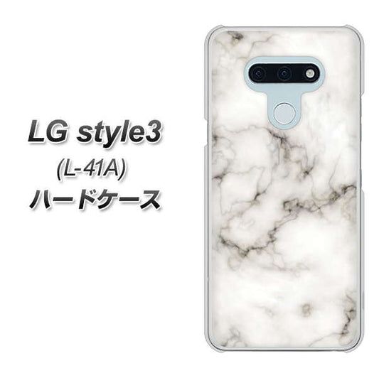 docomo LG style3 L-41A 高画質仕上げ 背面印刷 ハードケース【KM871 大理石WH】
