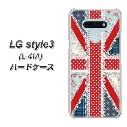 docomo LG style3 L-41A 高画質仕上げ 背面印刷 ハードケース【SC805 ユニオンジャック レース】