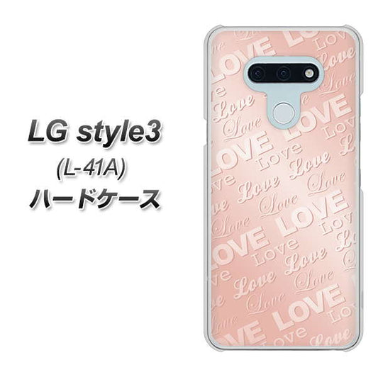 docomo LG style3 L-41A 高画質仕上げ 背面印刷 ハードケース【SC841 エンボス風LOVEリンク(ローズピンク)】