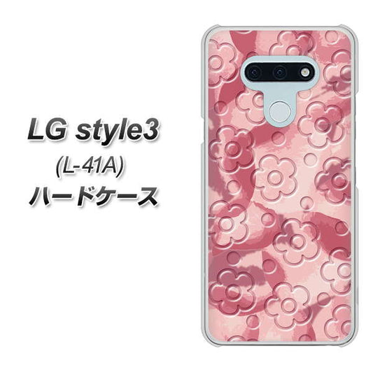 docomo LG style3 L-41A 高画質仕上げ 背面印刷 ハードケース【SC846 フラワーヴェルニ花ピンク(ローズヴェルール)】