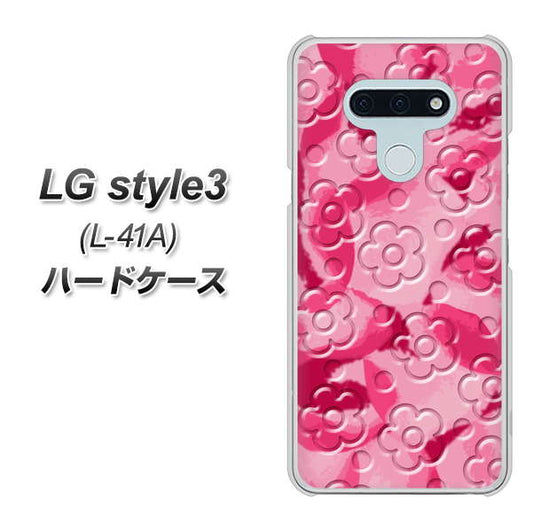 docomo LG style3 L-41A 高画質仕上げ 背面印刷 ハードケース【SC847 フラワーヴェルニ花濃いピンク（ローズアンディアン）】