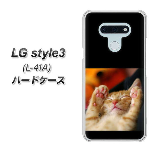 docomo LG style3 L-41A 高画質仕上げ 背面印刷 ハードケース【VA804 爆睡するネコ】