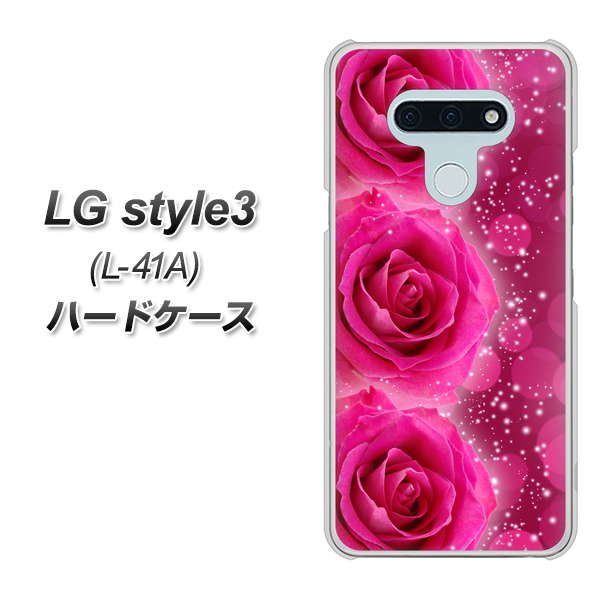 docomo LG style3 L-41A 高画質仕上げ 背面印刷 ハードケース【VA815 3連のバラ】
