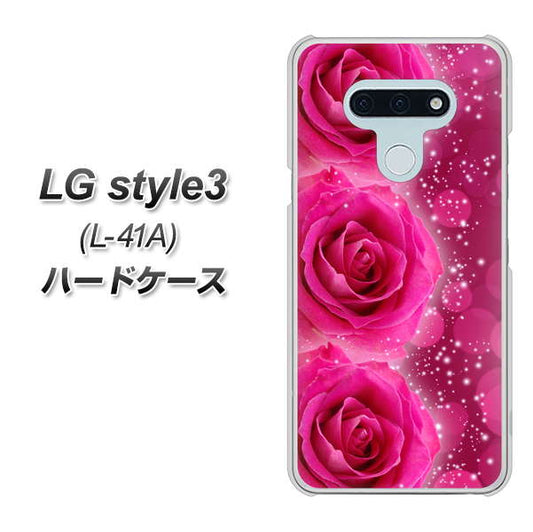 docomo LG style3 L-41A 高画質仕上げ 背面印刷 ハードケース【VA815 3連のバラ】