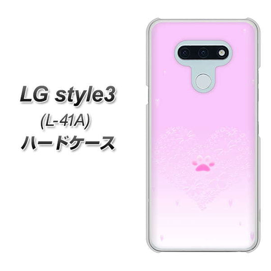 docomo LG style3 L-41A 高画質仕上げ 背面印刷 ハードケース【YA955 ハート02 素材ホワイト】