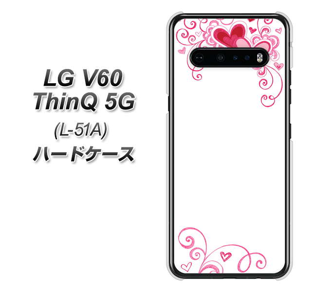 docomo LG V60 ThinQ 5G L-51A 高画質仕上げ 背面印刷 ハードケース【365 ハートフレーム】