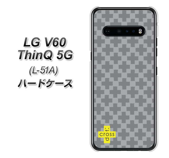 docomo LG V60 ThinQ 5G L-51A 高画質仕上げ 背面印刷 ハードケース【IB900 クロスドット_グレー】