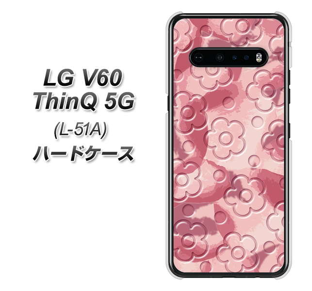 docomo LG V60 ThinQ 5G L-51A 高画質仕上げ 背面印刷 ハードケース【SC846 フラワーヴェルニ花ピンク(ローズヴェルール)】