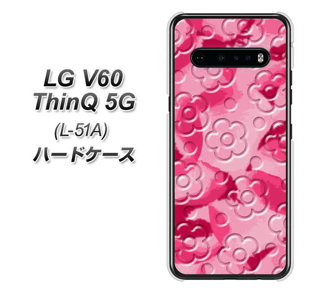 docomo LG V60 ThinQ 5G L-51A 高画質仕上げ 背面印刷 ハードケース【SC847 フラワーヴェルニ花濃いピンク(ローズアンディアン)】