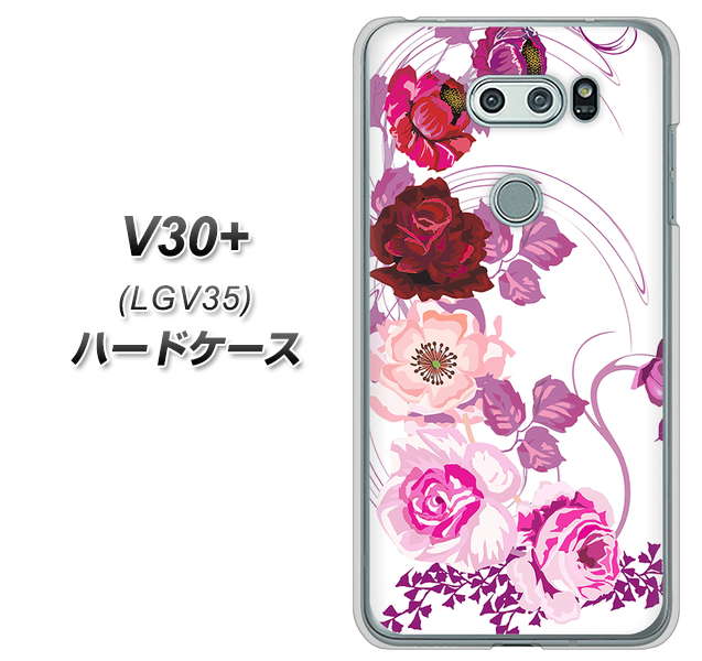 au イサイ V30+ LGV35 高画質仕上げ 背面印刷 ハードケース【116 6月のバラ】