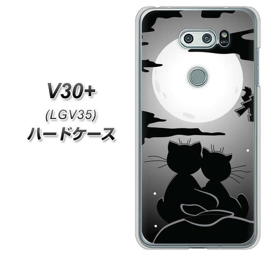 au イサイ V30+ LGV35 高画質仕上げ 背面印刷 ハードケース【342 月夜の二人】