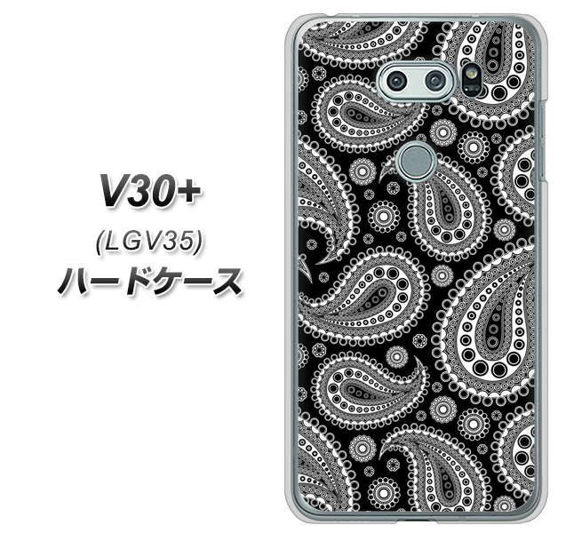 au イサイ V30+ LGV35 高画質仕上げ 背面印刷 ハードケース【421 ベイズリー】