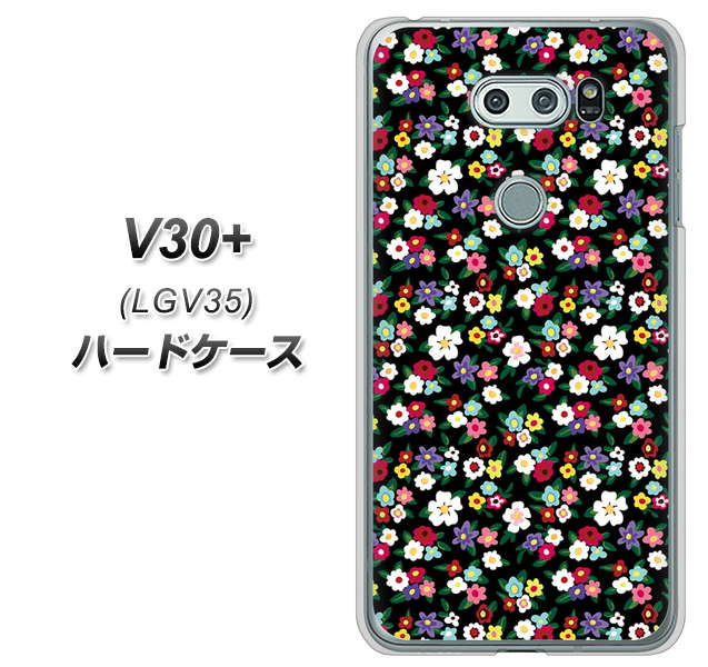au イサイ V30+ LGV35 高画質仕上げ 背面印刷 ハードケース【778 マイクロリバティプリントBK】