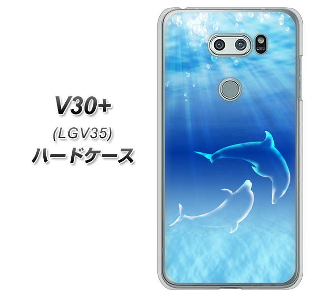 au イサイ V30+ LGV35 高画質仕上げ 背面印刷 ハードケース【1048 海の守り神イルカ】