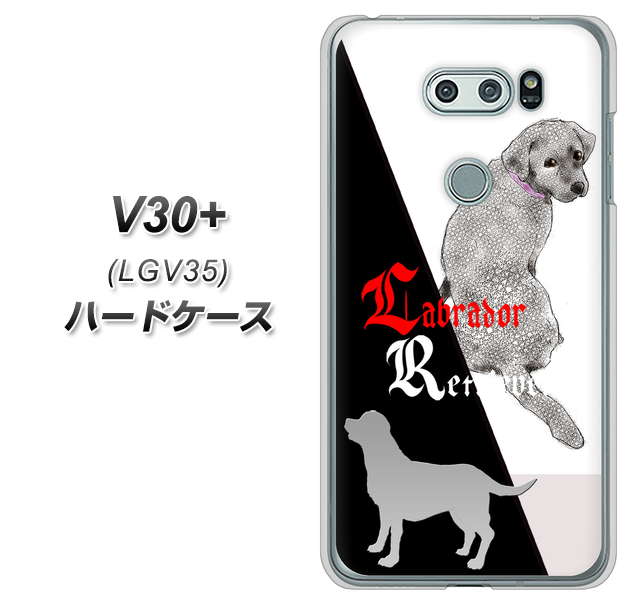 au イサイ V30+ LGV35 高画質仕上げ 背面印刷 ハードケース【YD822 ラブラドールレトリバー03】