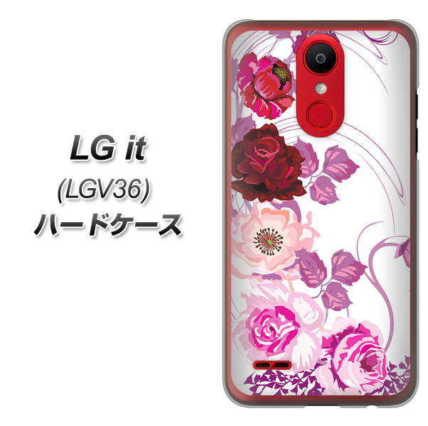 au エルジー イット LGV36 高画質仕上げ 背面印刷 ハードケース【116 6月のバラ】