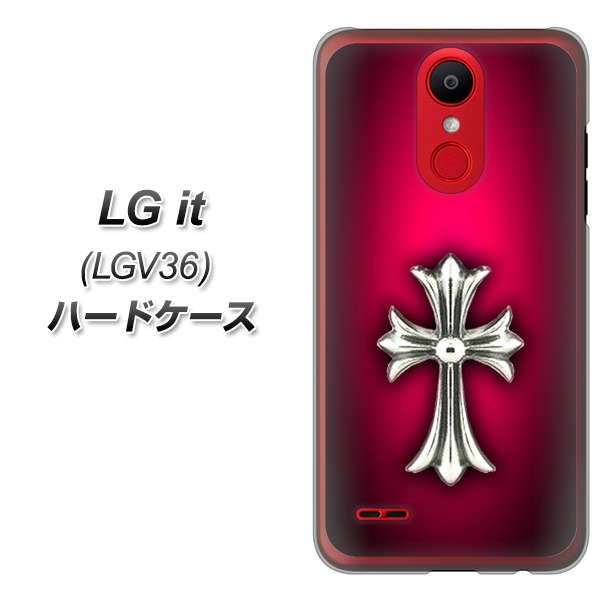 au エルジー イット LGV36 高画質仕上げ 背面印刷 ハードケース【249 クロスレッド】