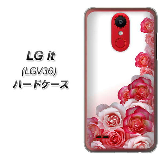 au エルジー イット LGV36 高画質仕上げ 背面印刷 ハードケース【299 薔薇の壁】